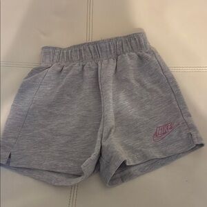 Nike Heather Gray Shorts with Pink Logo
